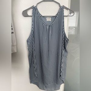 Navy blue and white Van Heusen top